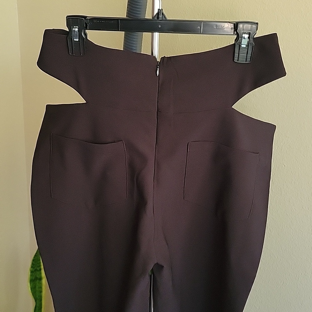 NWOT Heiress Beverly Hills Black Cut-Out High-Waist Trousers Sz L - Picture 9 of 14